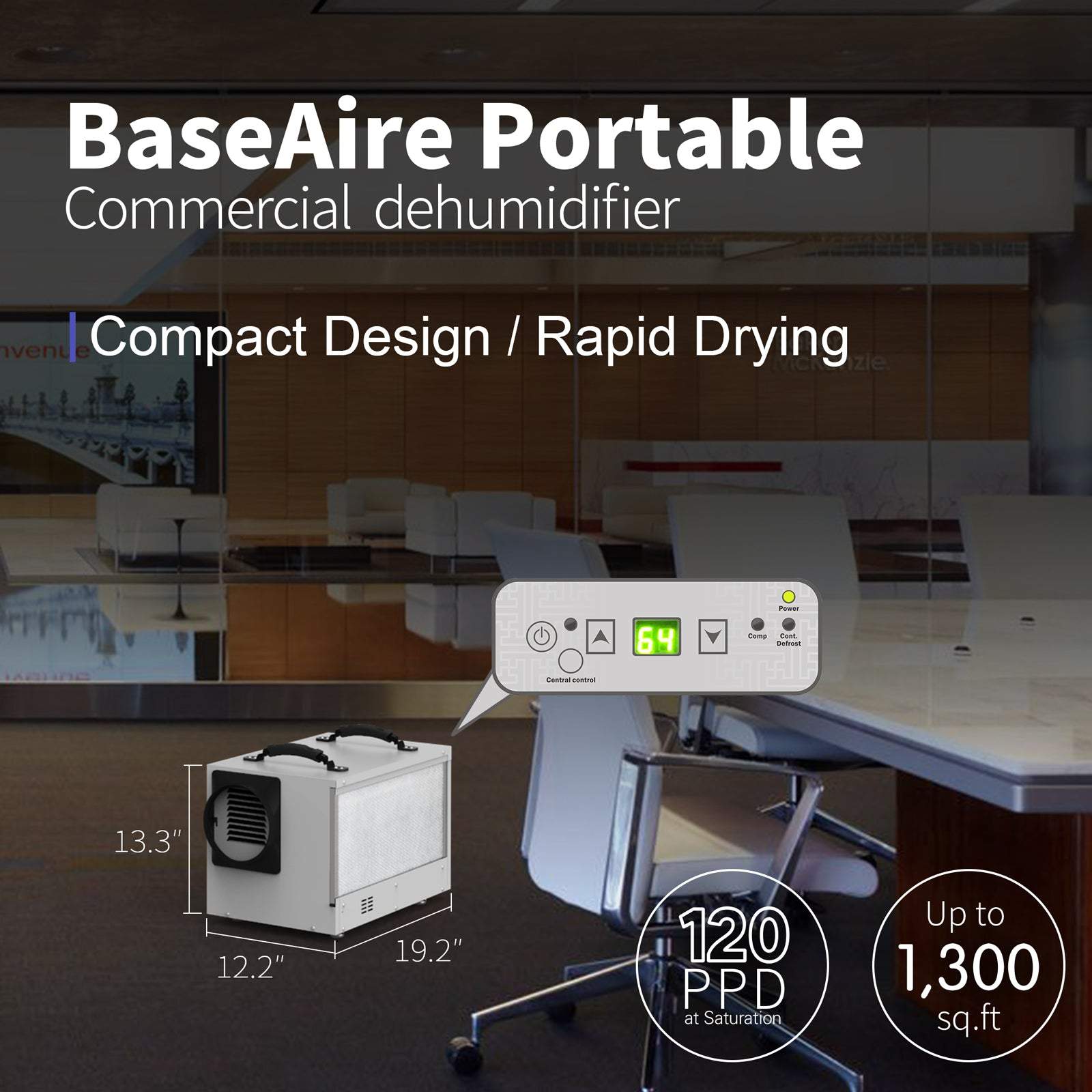 BaseAire 53 Pint Dehumidifier