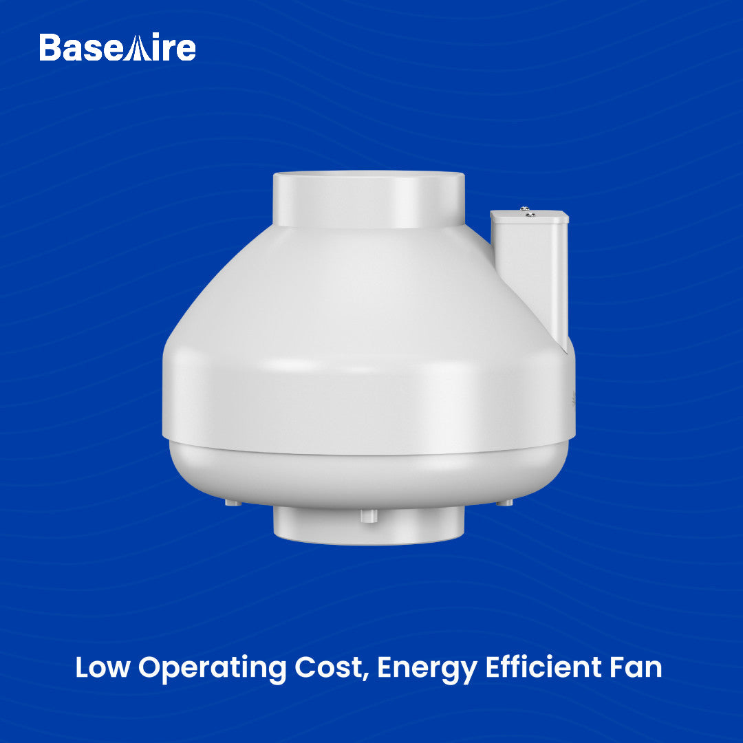 BaseAire RadonEx 15F Quiet Energy Efficient Radon Ventilating Exhaust Fan for Crawlspace or Slab Application