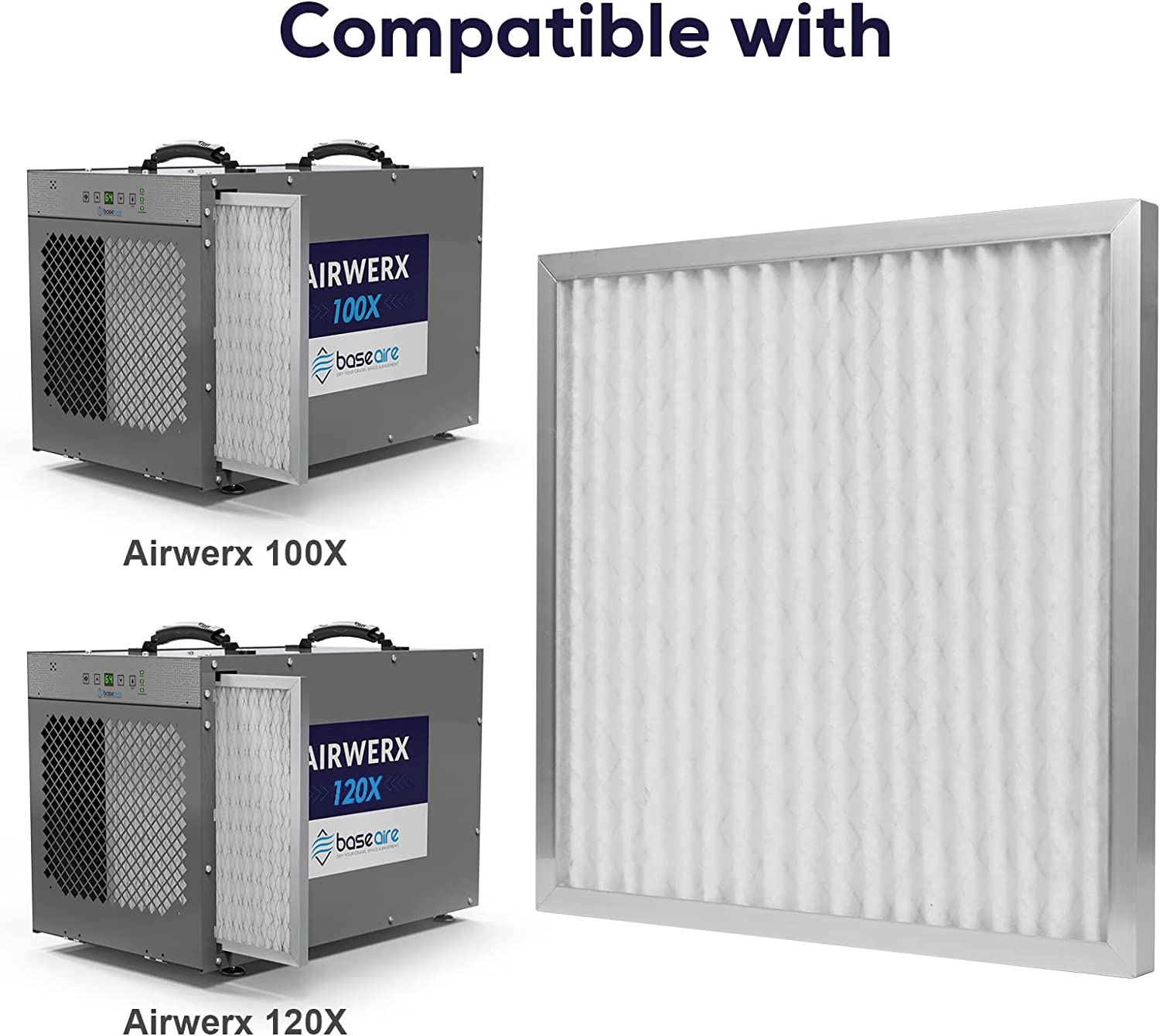 BaseAire 3 Pack MERV-10 Filter AirWerx 100X, AirWerx 120X