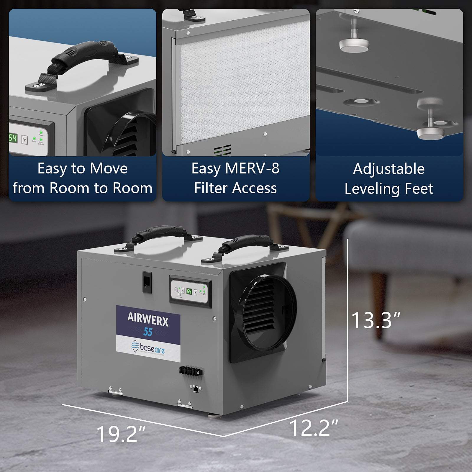 BaseAire 120 PPD Crawl Space Dehumidifier