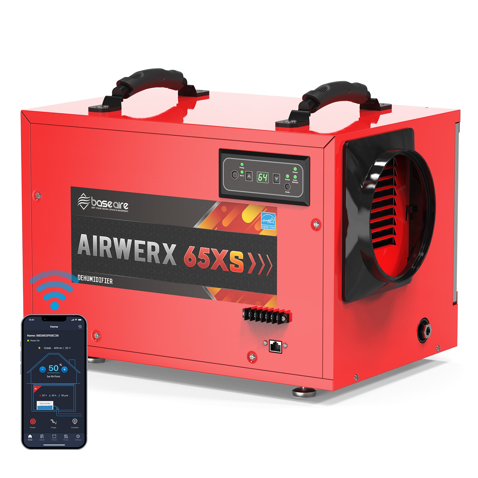 BaseAire® AirWerx 65XS Dehumidifier Wifi Control