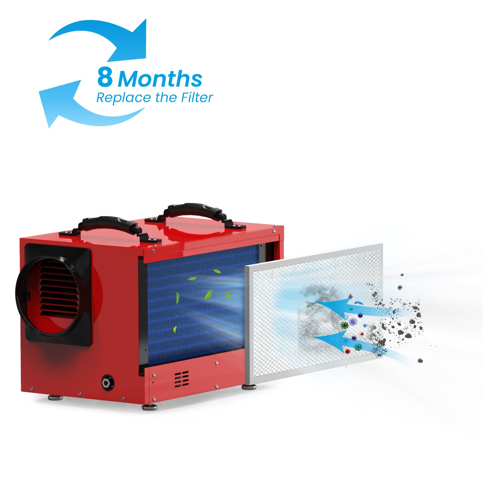 BaseAire 1 Pack Merv-8 Filter for Airwerx55, Airwerx65X