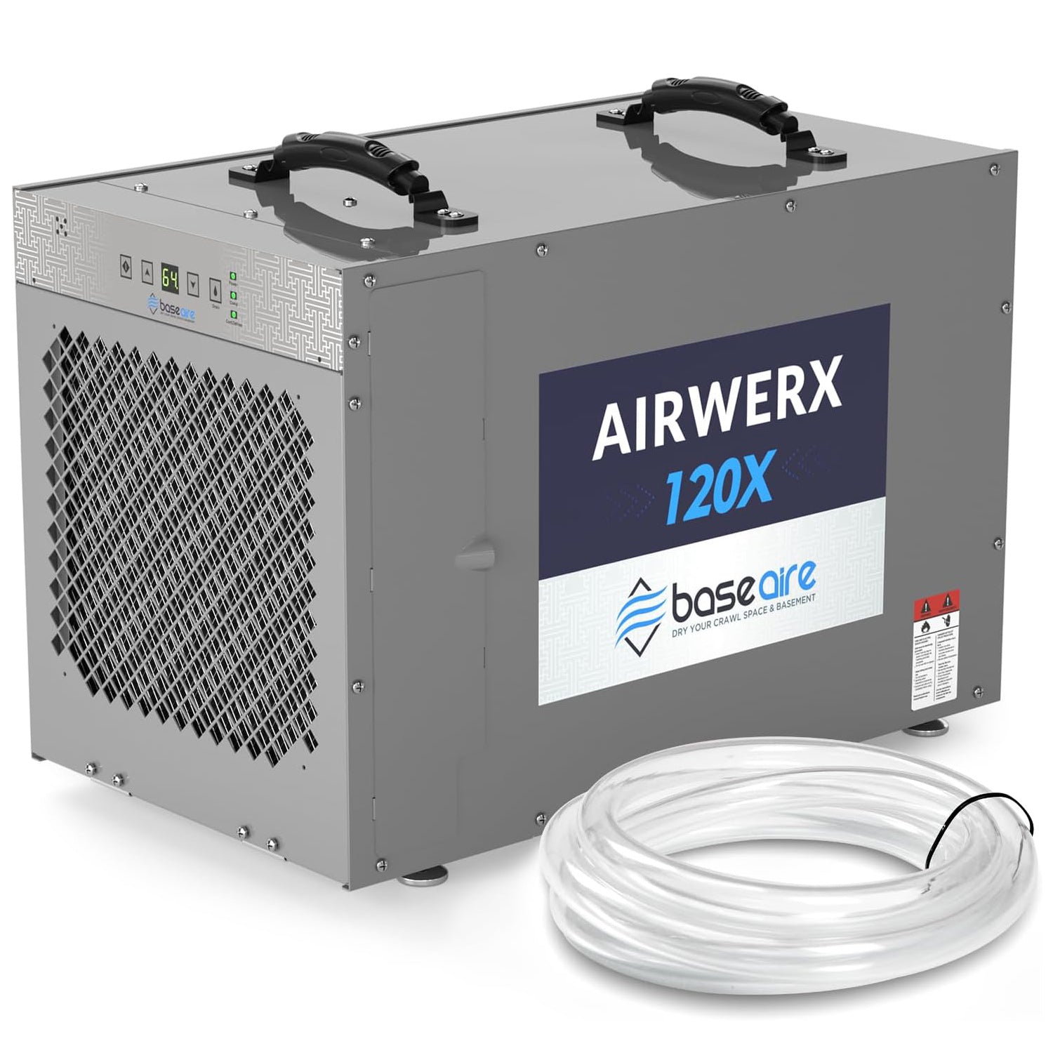 BaseAire® AirWerx 120X Crawl Space Dehumidifier, 235 Pints Commercial Dehumidifier with Pump