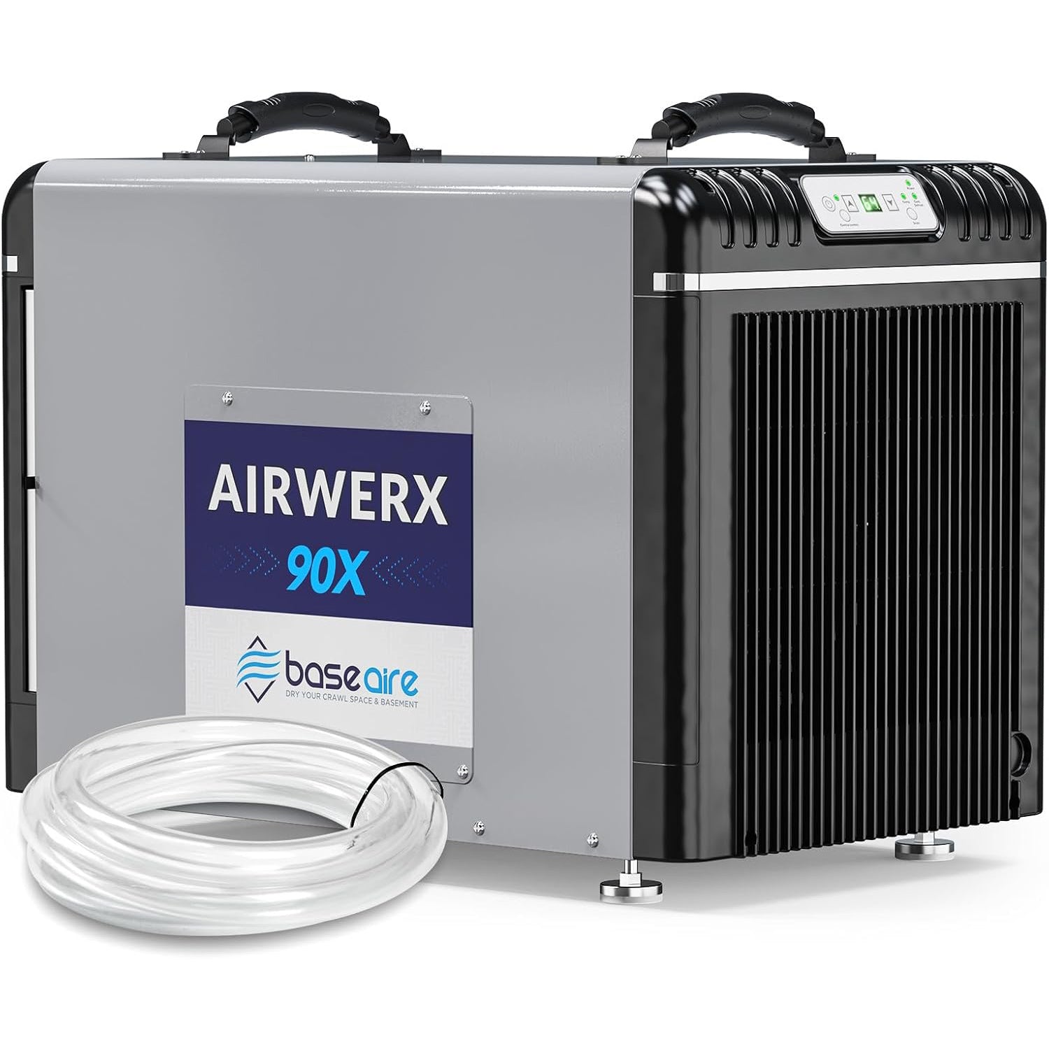 BaseAire® AirWerx 90X Crawl Space Dehumidifier, 98 Pints Basement Dehumidifier with Pump