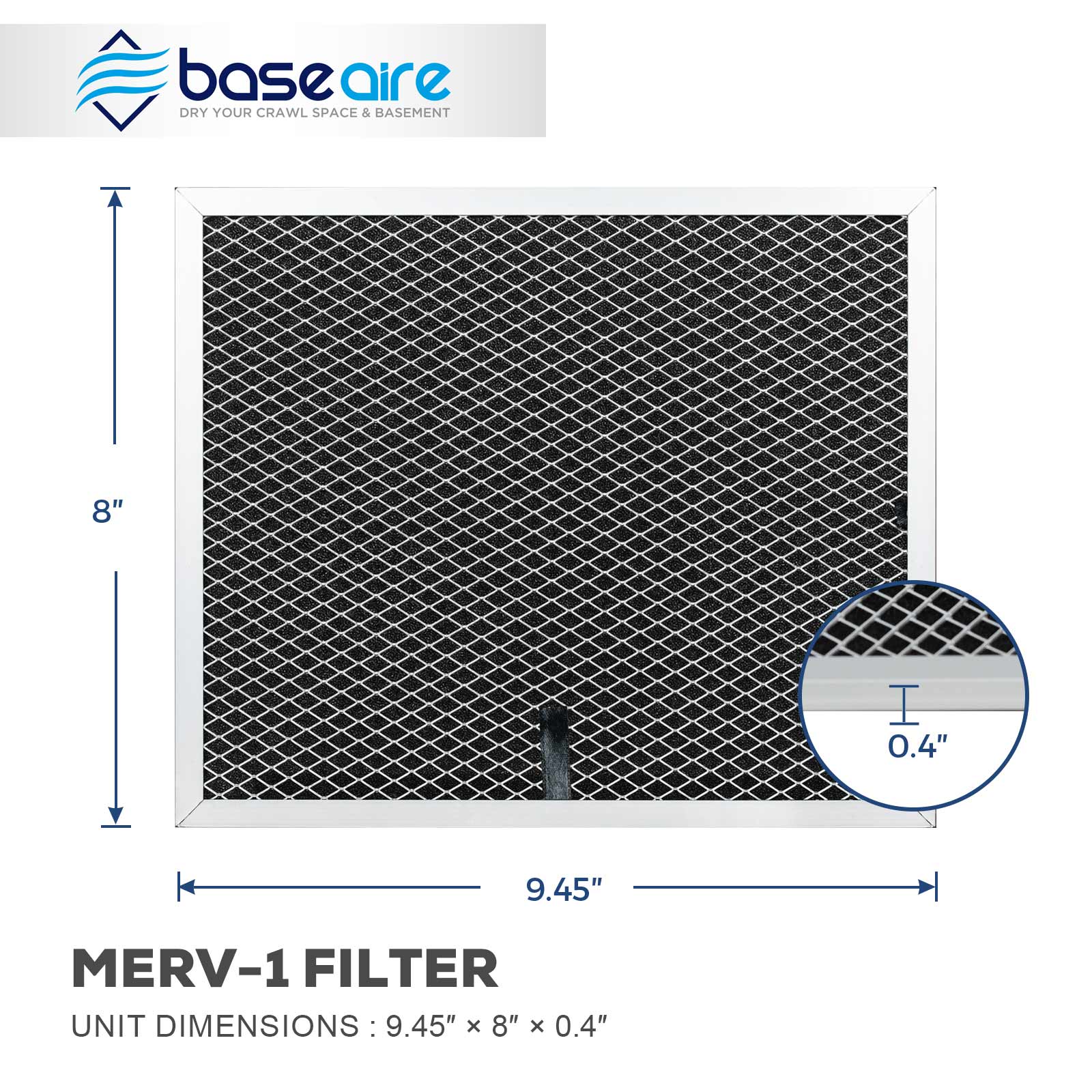BaseAire 4 Pack MERV-1  Filter for AirWerx 35P