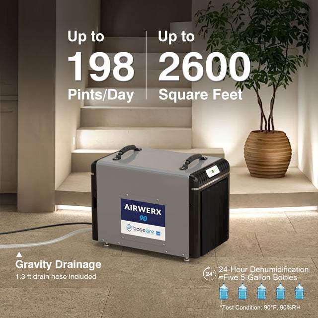 90 Pint Basement Dehumidifier Baseaire