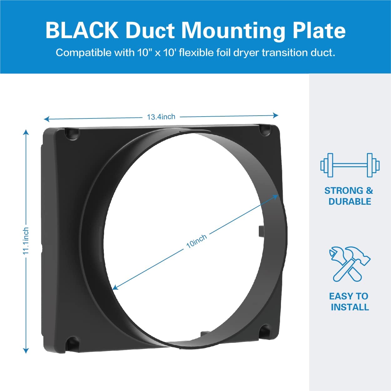 BaseAire Duct Mounting Plate for AirWerx 100X, AirWerx 120X