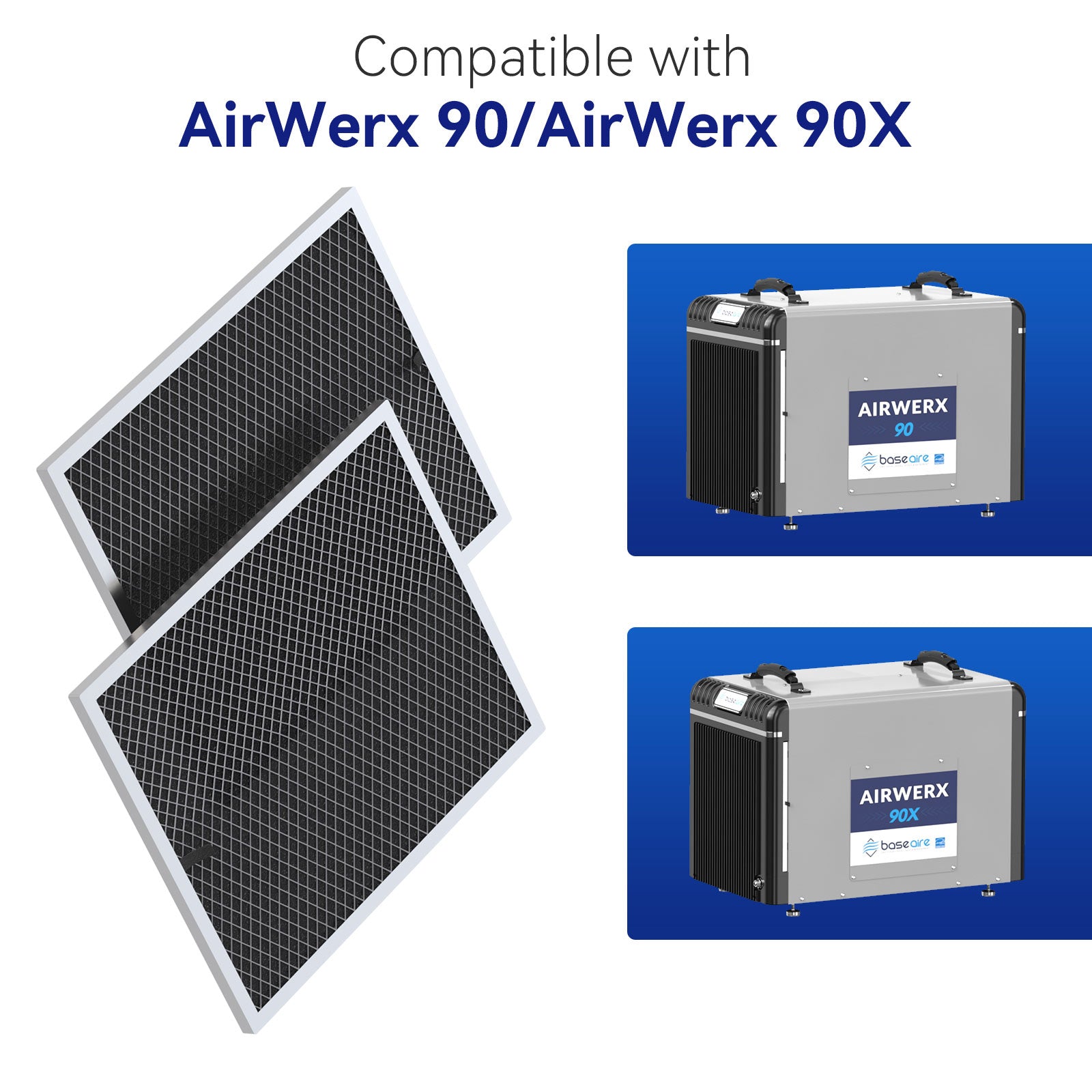 BaseAire MERV-1 Filter Set For AirWerx 90, AirWerx 90X, 3 Pack