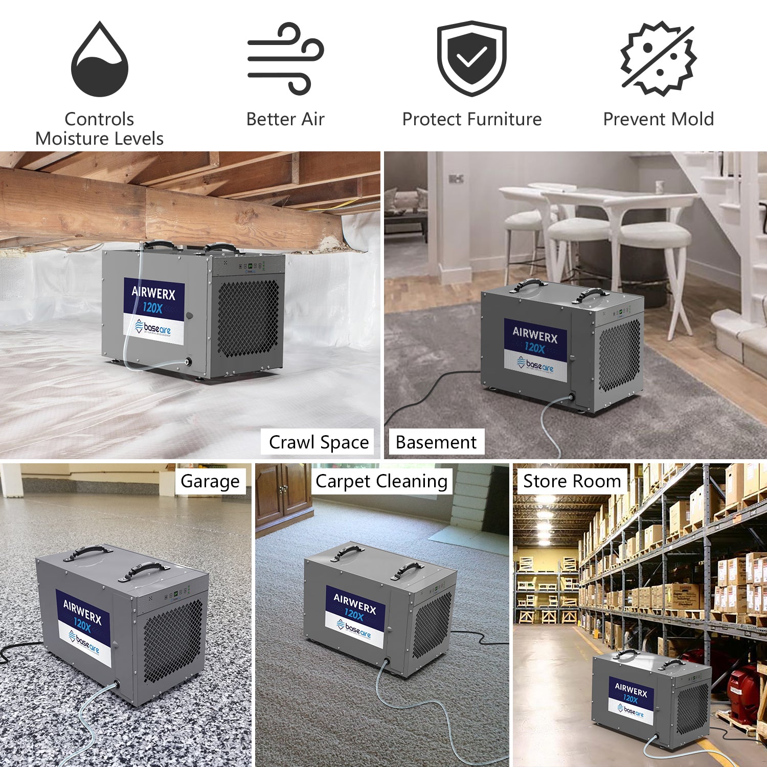 Baseaire Dehumidifier 120 Pint