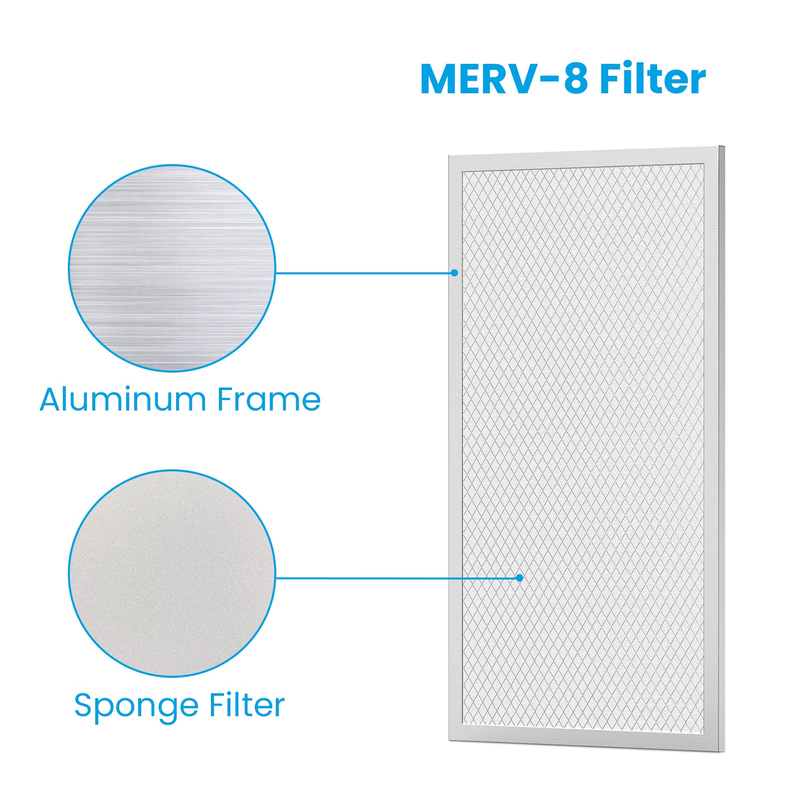 BaseAire 1 Pack Merv-8 Filter for Airwerx55S, Airwerx65XS