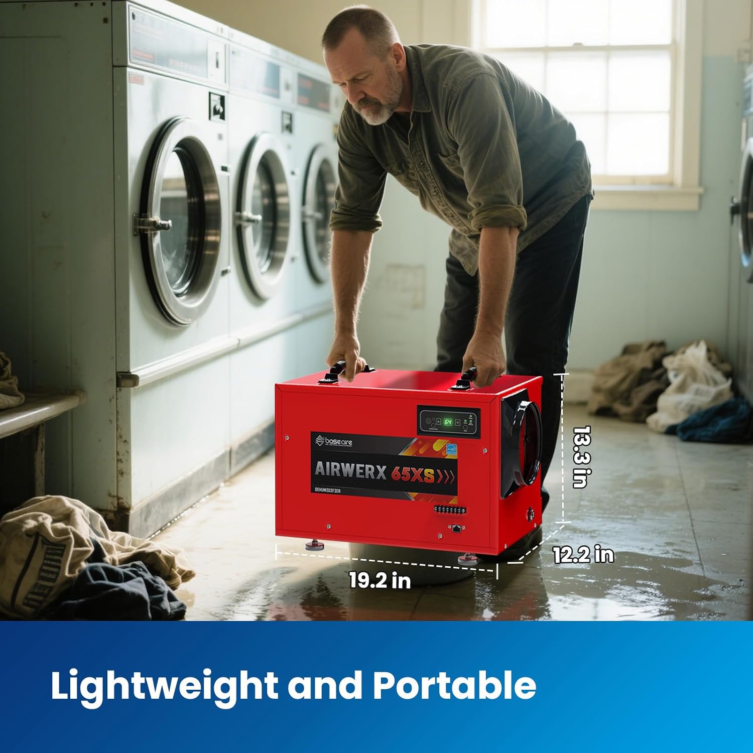 BaseAire® AirWerx 65XS Crawl Space Dehumidifier, 120 Pints Dehumidifier with Pump