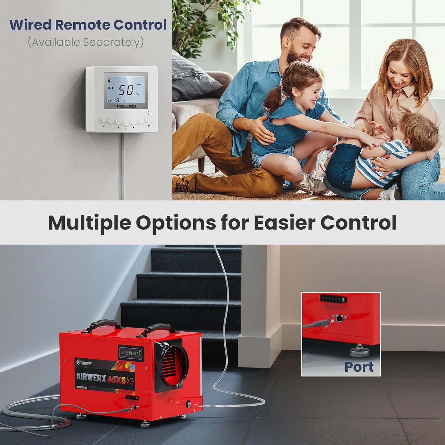 BaseAire® AirWerx 65XS Crawl Space Dehumidifier, 120 Pints Dehumidifier with Pump