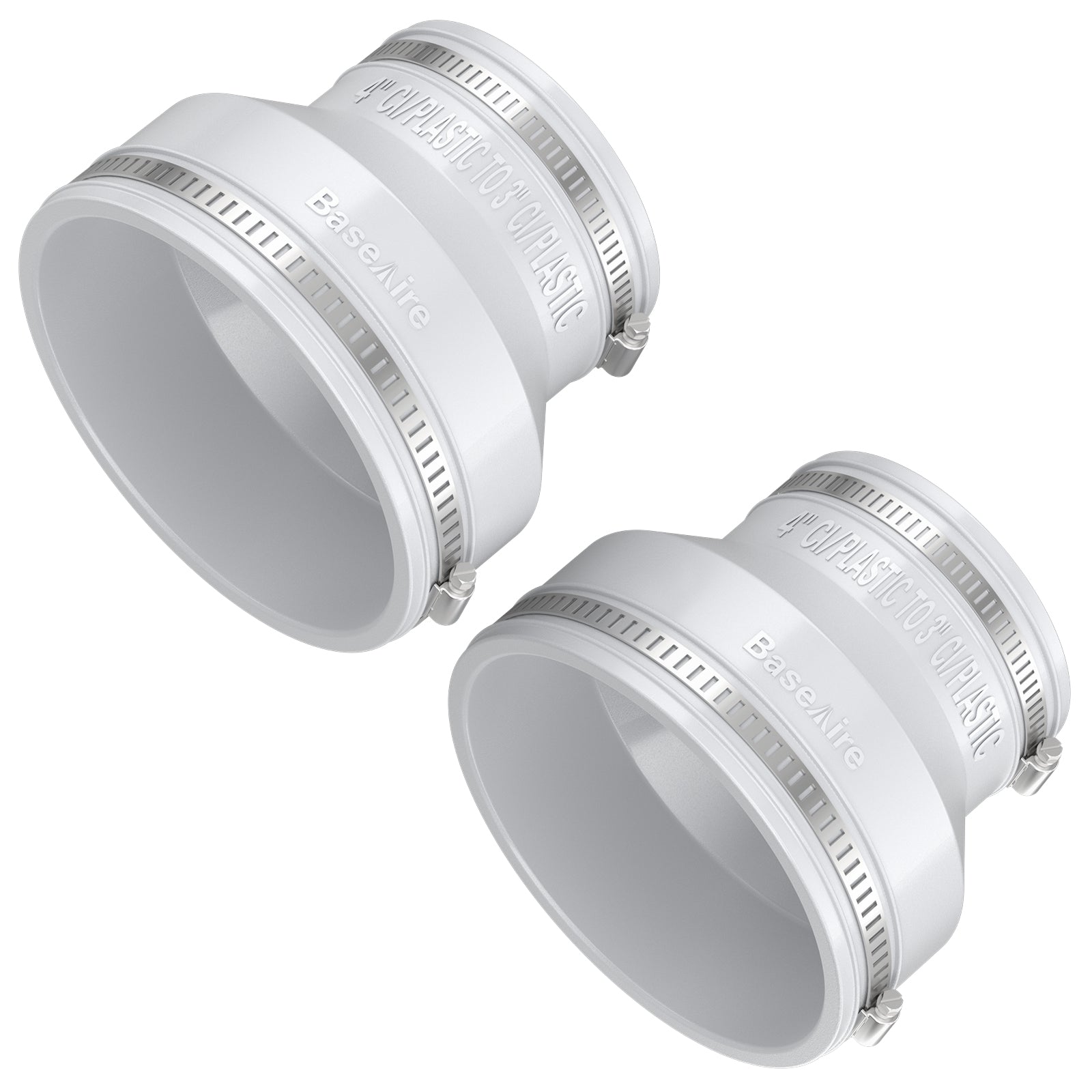 BaseAire 4 to 3 Inch Radon Exhaust Fan Adapter for RadonEx 15F Radon Fan