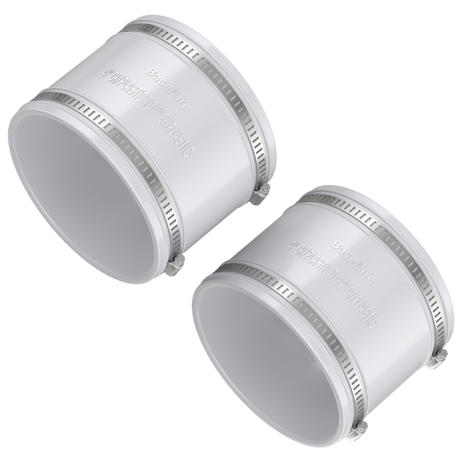 BaseAire 4 to 4 Inch 2 Packs Radon Exhaust Fan Adapter for RadonEx 15F Radon Fan