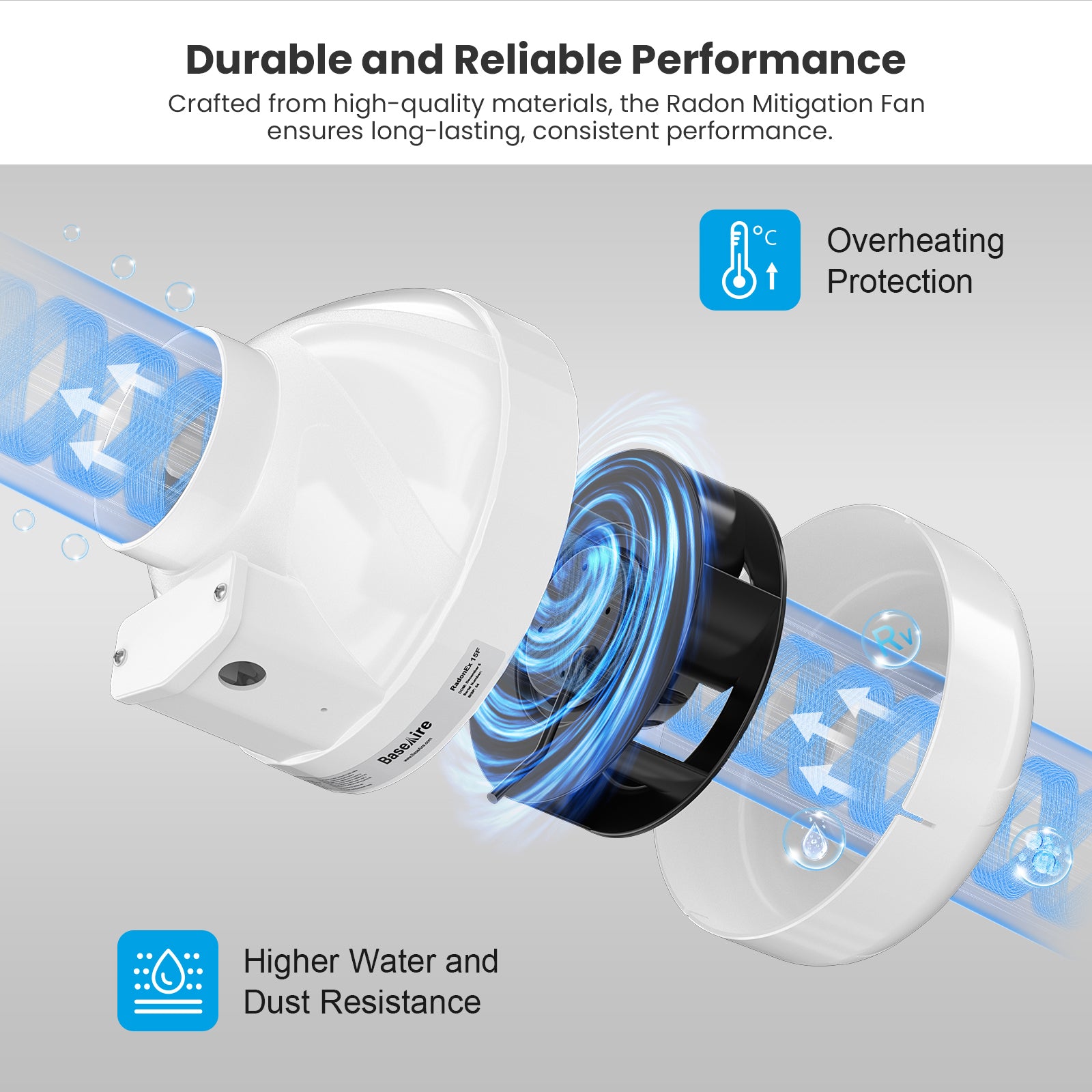 BaseAire® RadonEx 15F Radon Mitigation Fan