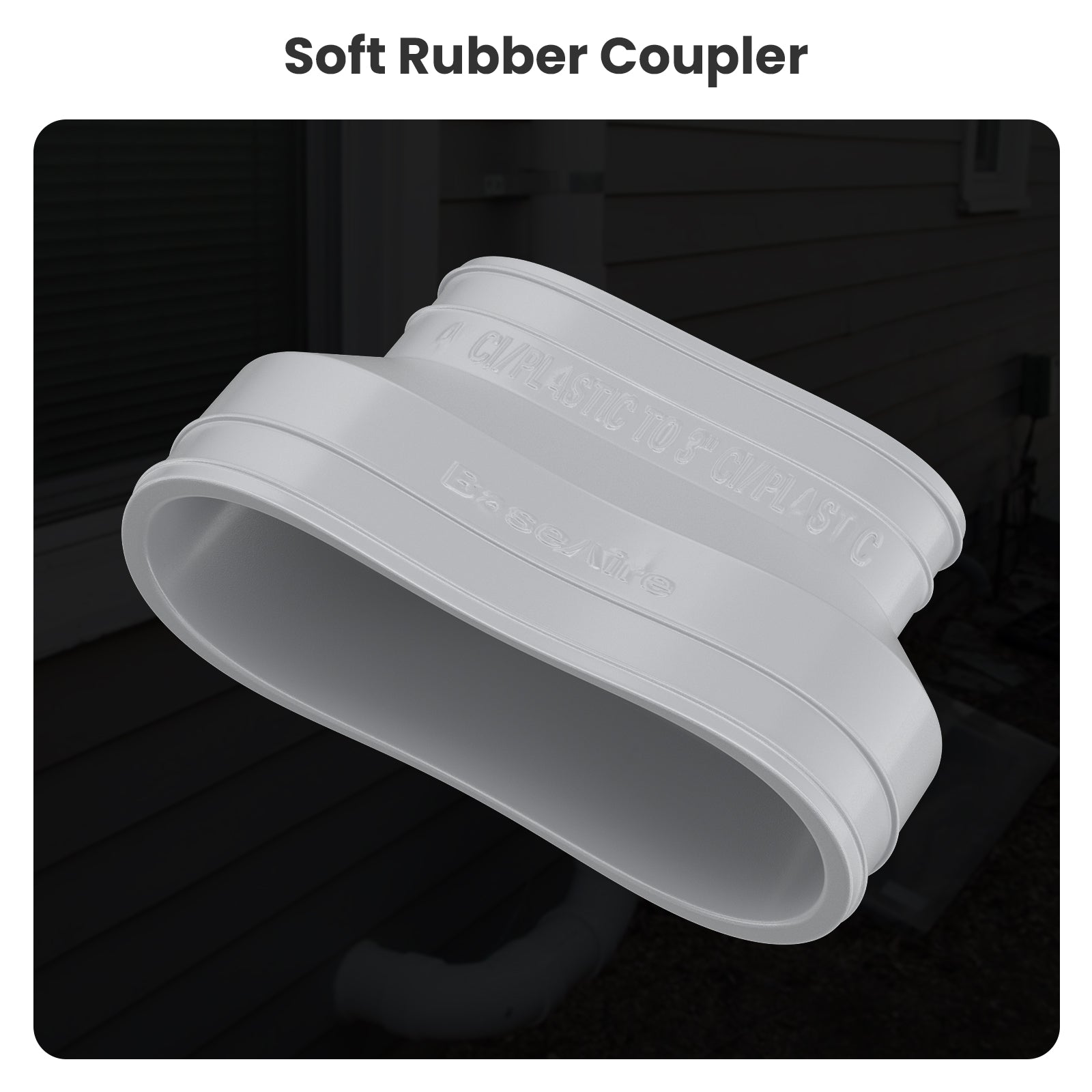 BaseAire 4 to 3 Inch Radon Exhaust Fan Adapter for RadonEx 15F Radon Fan