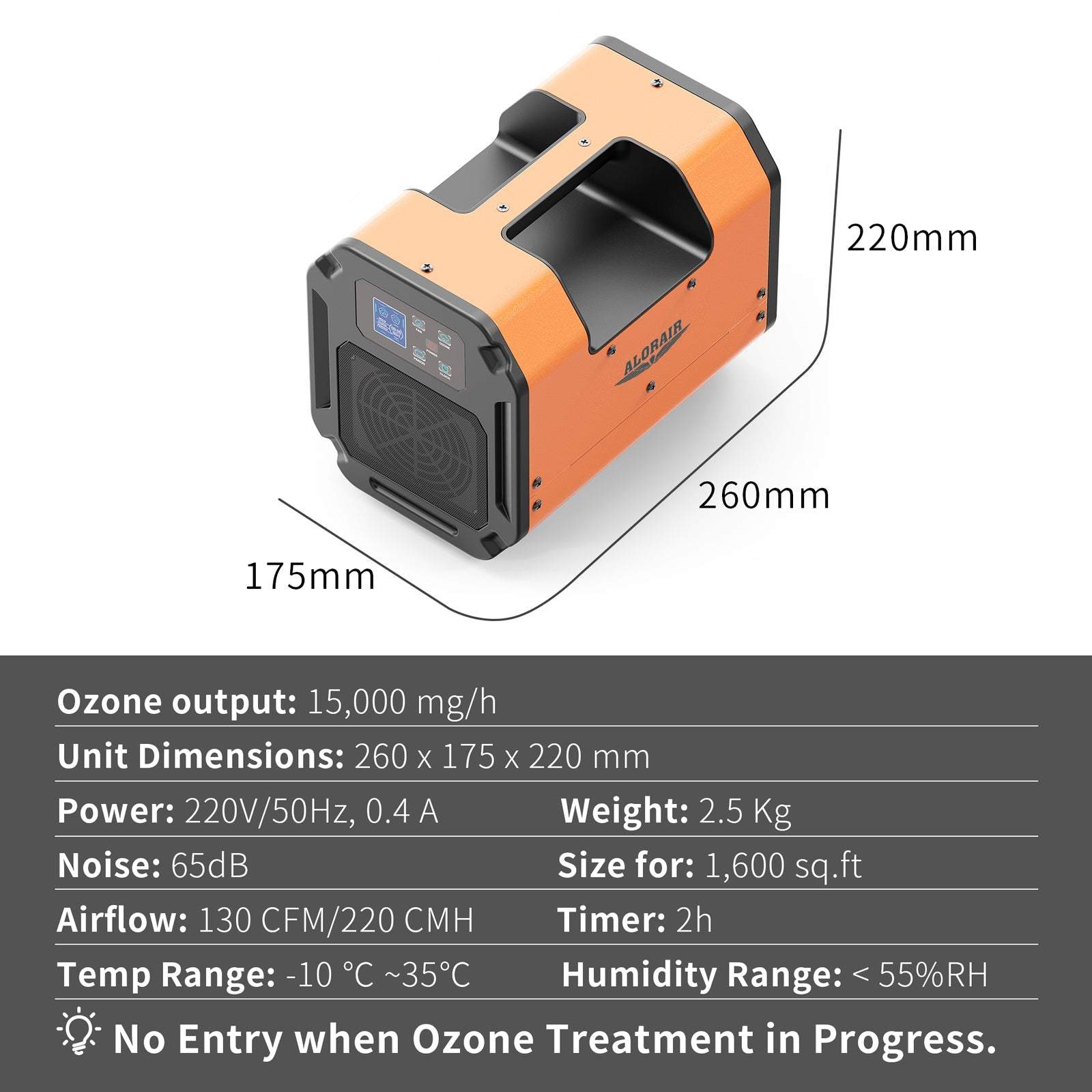 BaseAire 15,000 mg/h Ozone Generator, O-UVC3 Pro Commercial ozone machine with Digital Display - Ozone Generator from [store] by BaseAire - Disinfection, Ozone Generator